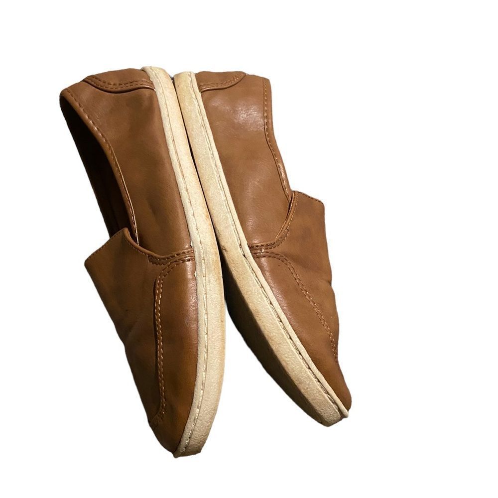 Time and Tru memory foam adorable brown leather slides cute look see pics - Picture 3 of 3